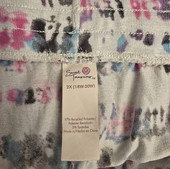 Secret Treasure Tie-Dye Lounge Shorts Womens Plus Size 2X - Picture 4 of 8